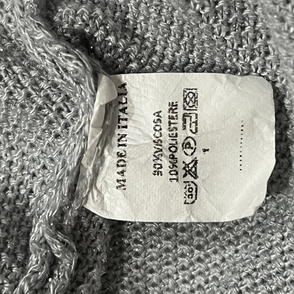 Sunny Studio silver women's glittery sweater top large - Picture 4 of 5